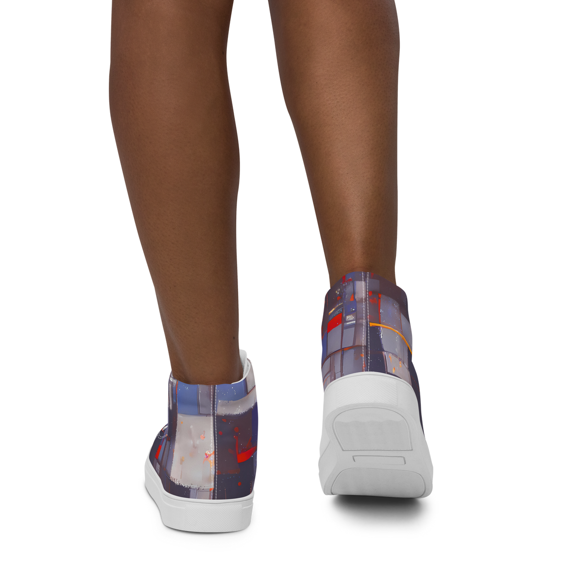 Women's High Top Canvas Shoes - Cubist Rhythm