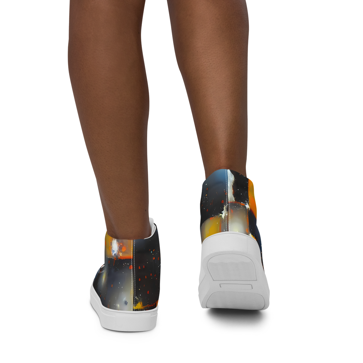 Women's High Top Canvas Shoes - Monet's Matrix