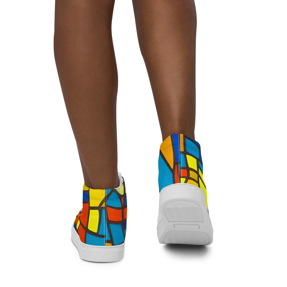 Women's High Top Canvas Shoes - Mondrian Mesh