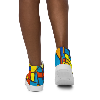 Women's High Top Canvas Shoes - Mondrian Mesh