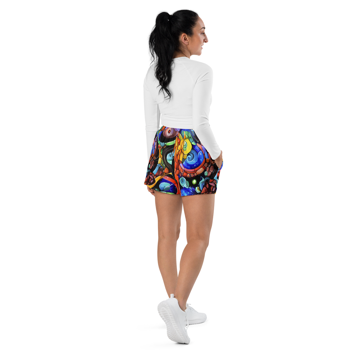 Women’s Athletic Shorts - Cascade Muralista