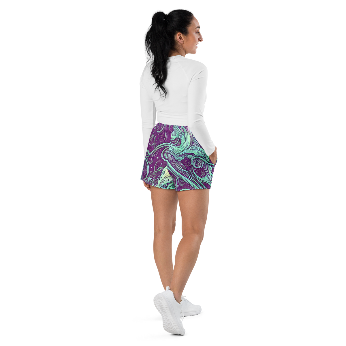 Women’s Athletic Shorts - Temple Swirls