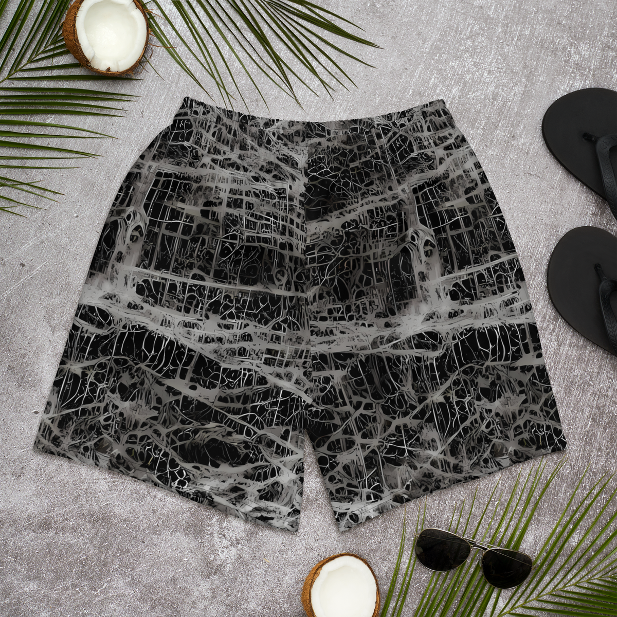 Men's Athletic Shorts - Monochrome Mesh