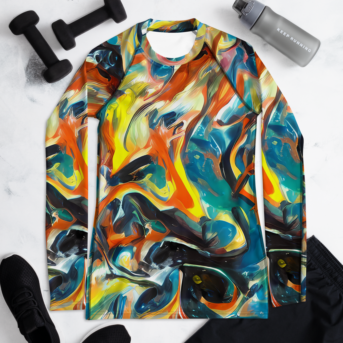 Women's Rash Guard - Chromatic Vortex