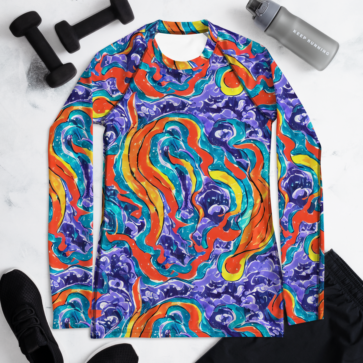 Women's Rash Guard - Galactic Waves