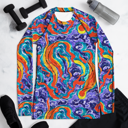 Women's Rash Guard - Galactic Waves