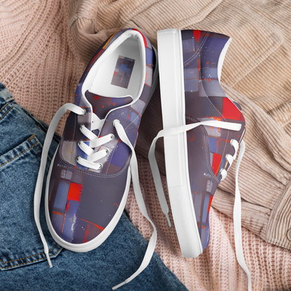 Men's Lace-Up Canvas Shoes - Cubist Rhythm