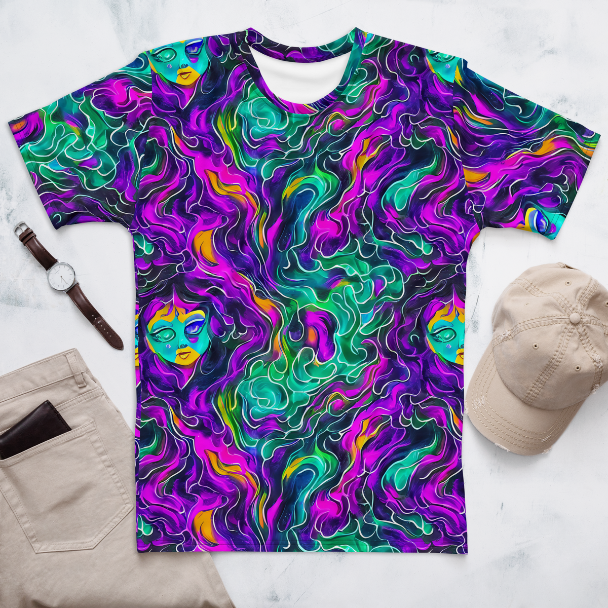 Men's Crew Neck T-Shirt - Vortex Dream