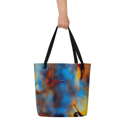 Large Tote Bag w/ Pocket - Cobalt Vogue
