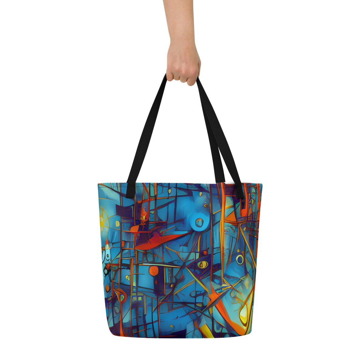 Large Tote Bag w/ Pocket - Abstract Eddy