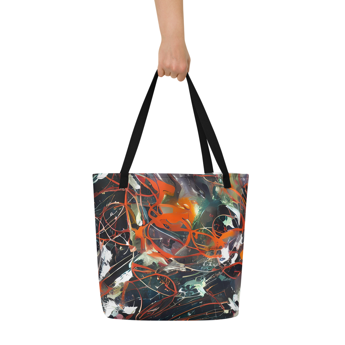 Large Tote Bag w/ Pocket - Chaos Canvas