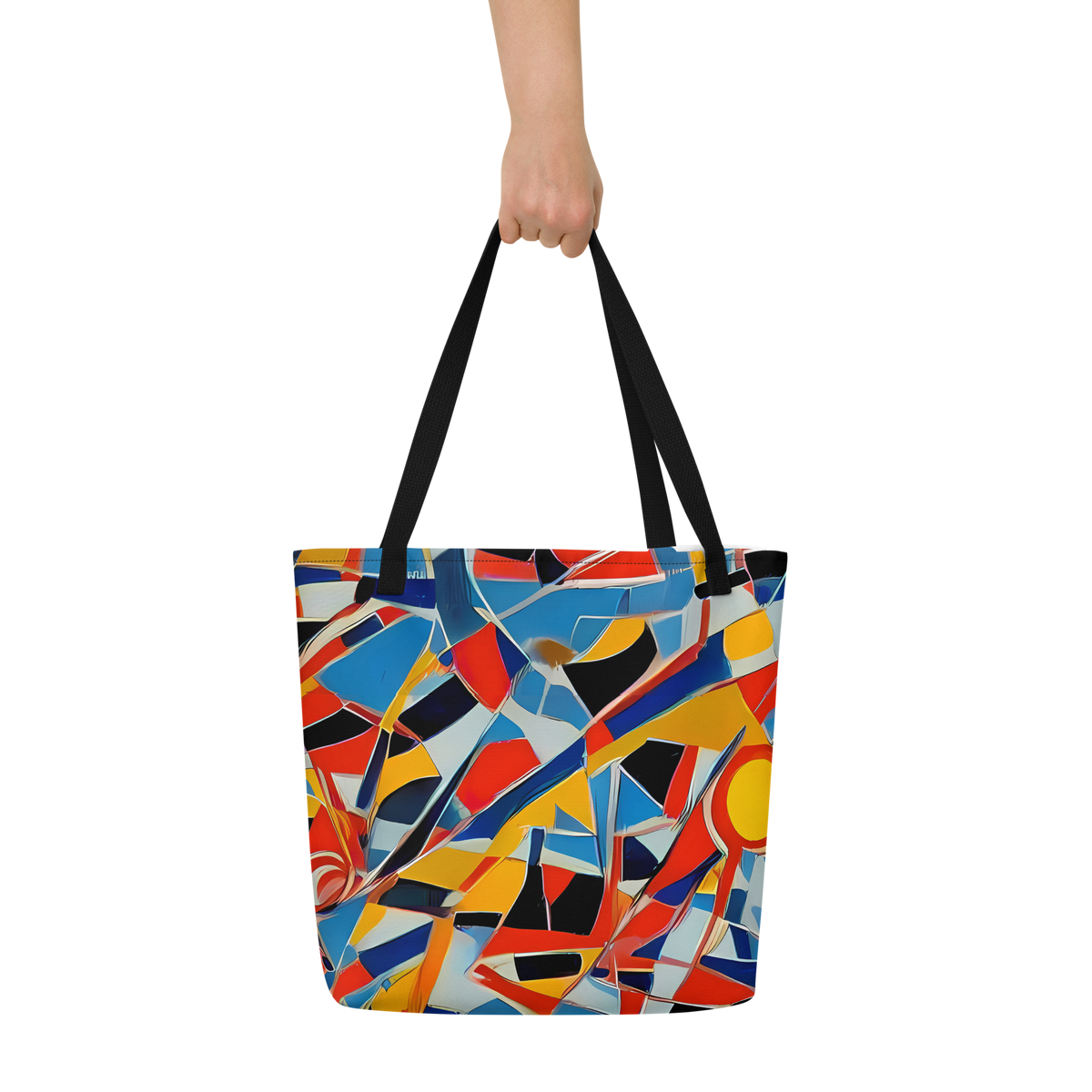 Large Tote Bag w/ Pocket - Abstract Mingle