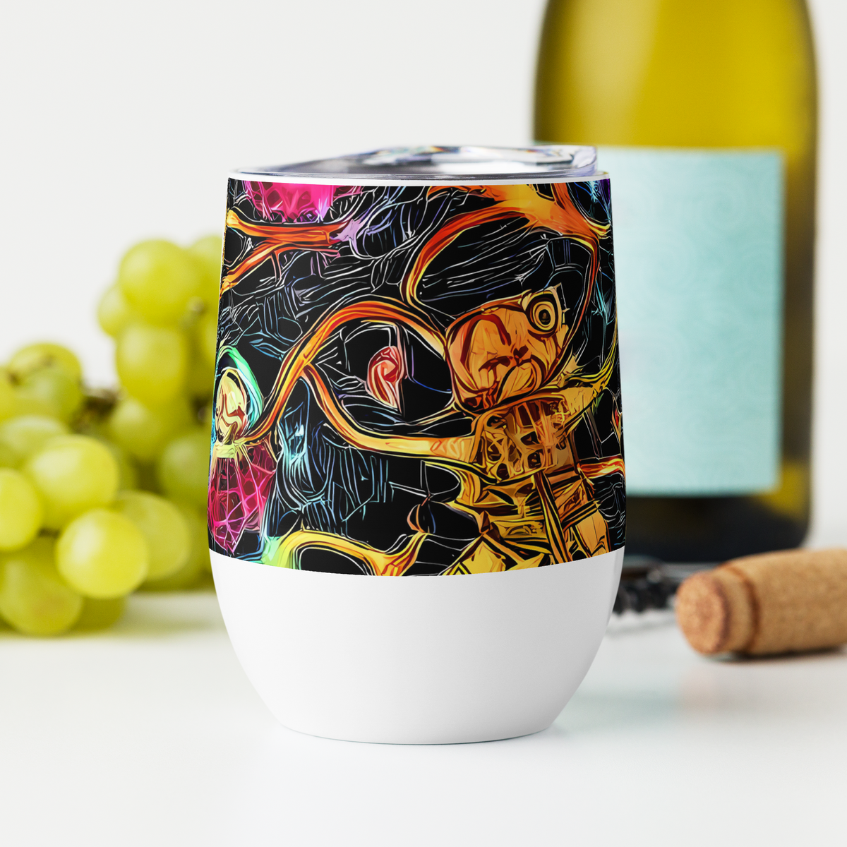 Wine Tumbler - Psychedelic Pulsar