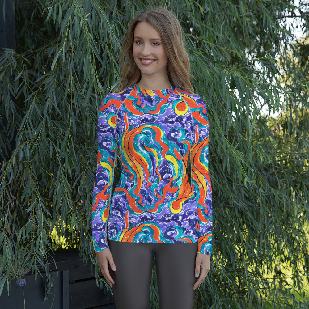 Women's Rash Guard - Galactic Waves