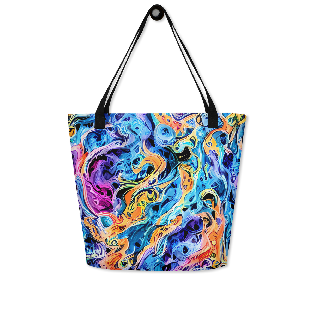 Large Tote Bag w/ Pocket - Rococo Vortex