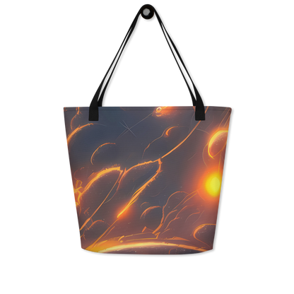 Large Tote Bag w/ Pocket - Inferno Spirals