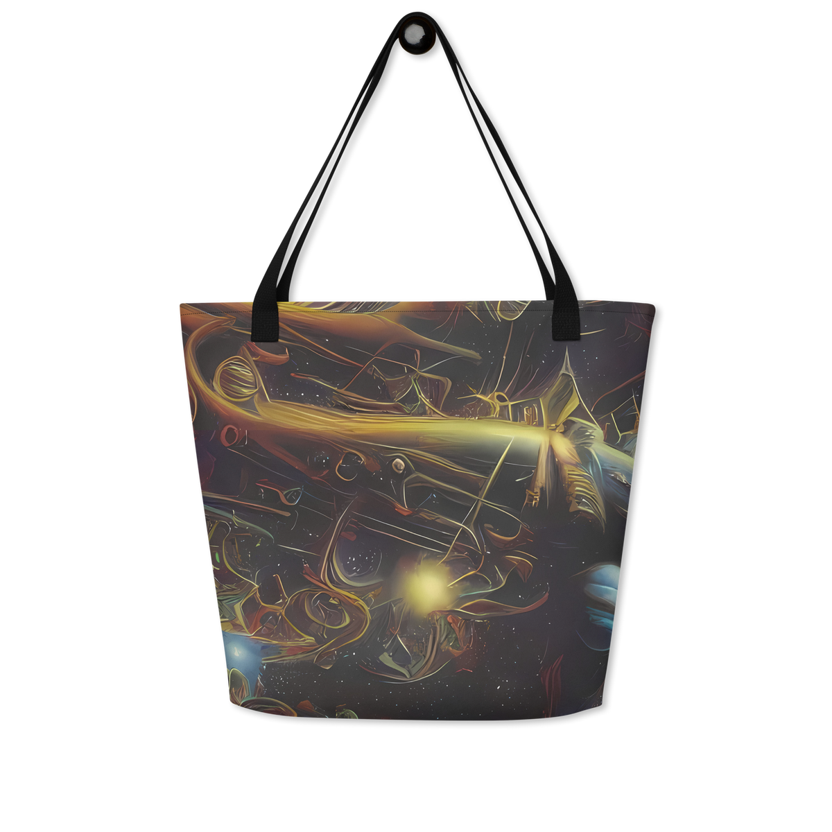 Large Tote Bag w/ Pocket - Galactic Swirl