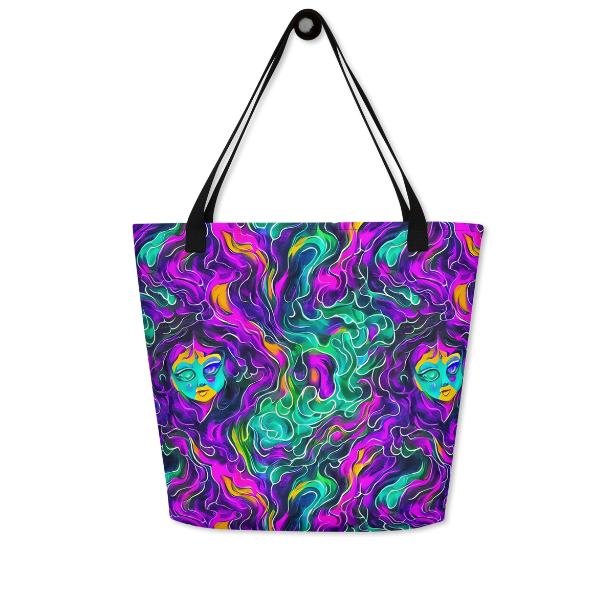 Large Tote Bag w/ Pocket - Vortex Dream