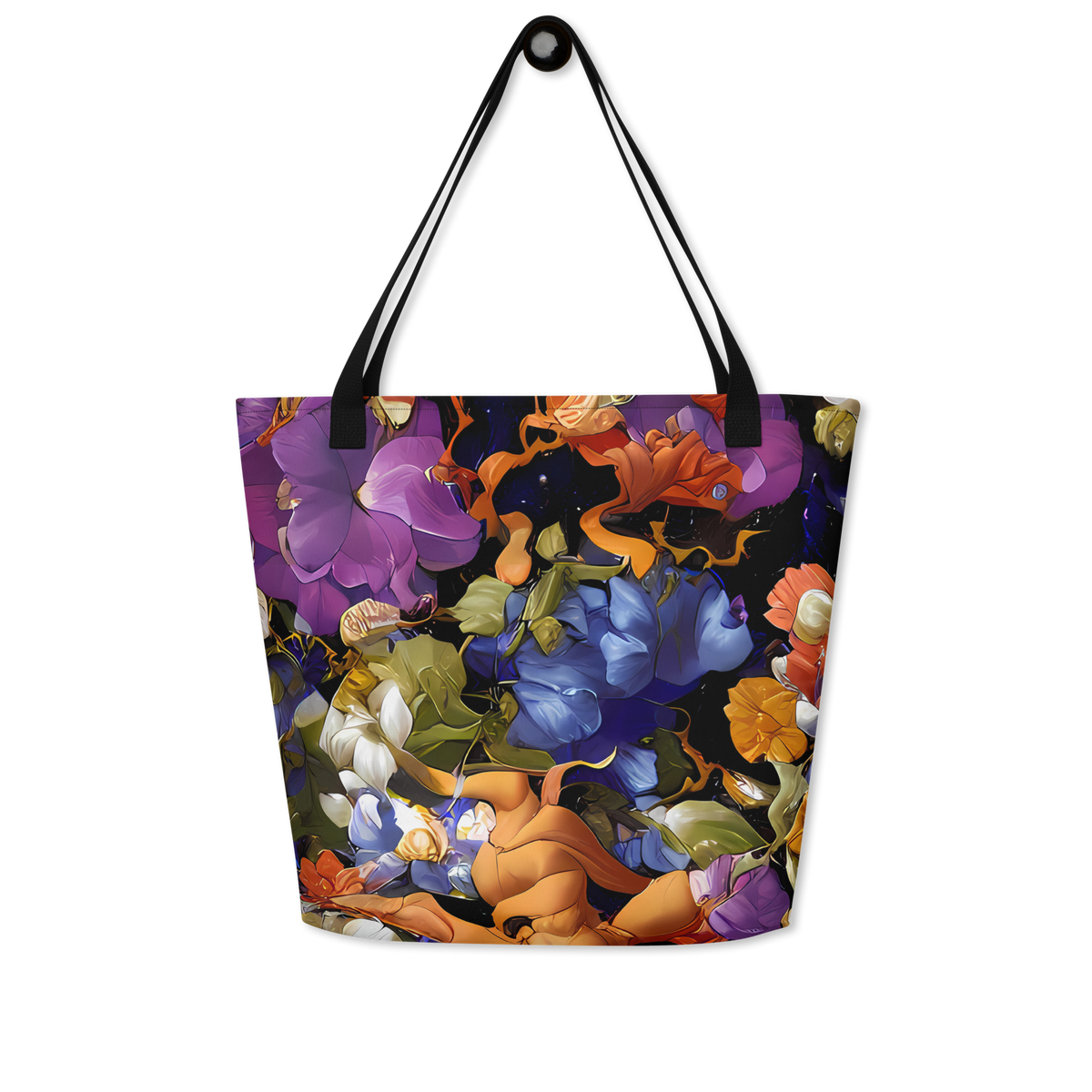 Large Tote Bag w/ Pocket - Blooming Cosmos