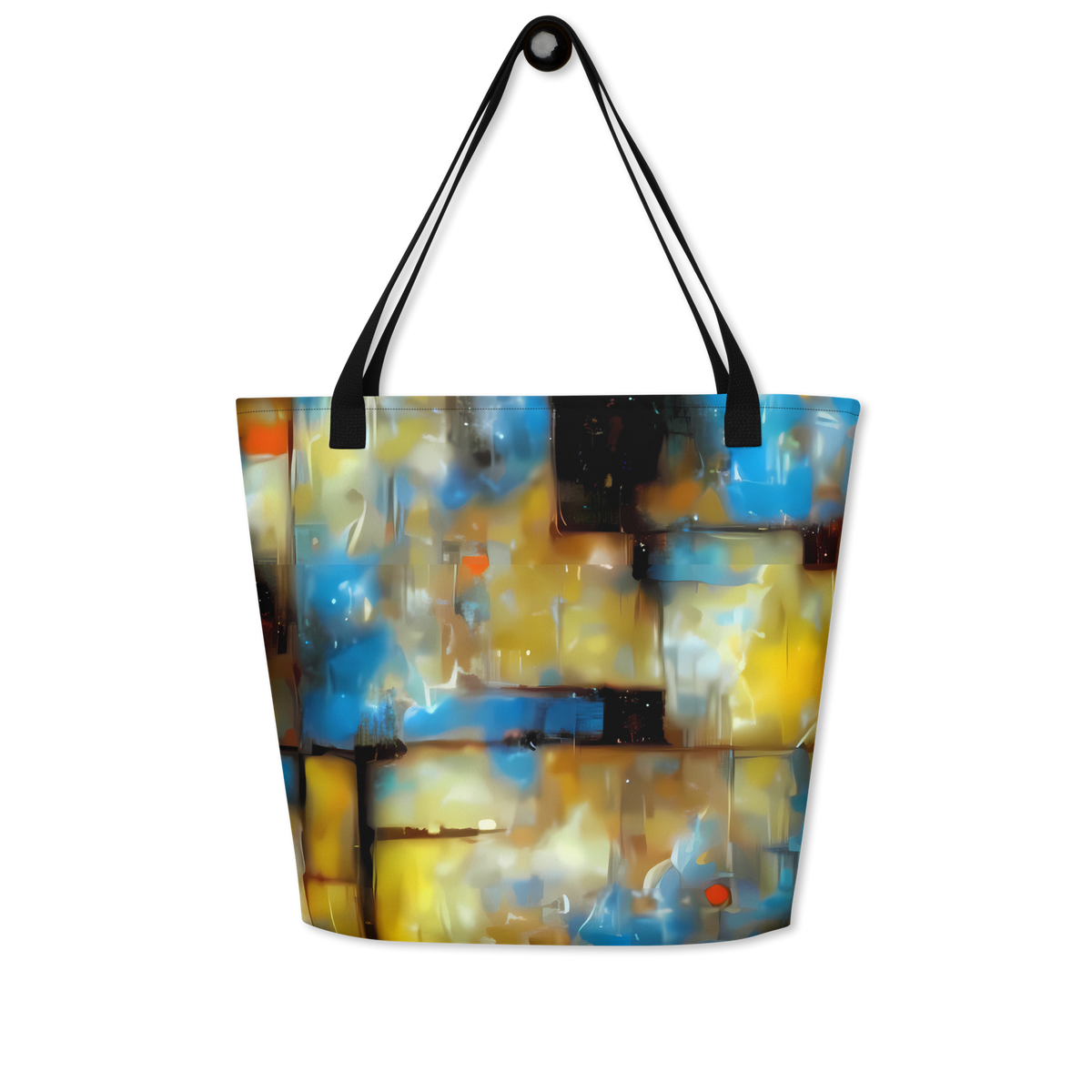 Large Tote Bag w/ Pocket - Kohn Cubism