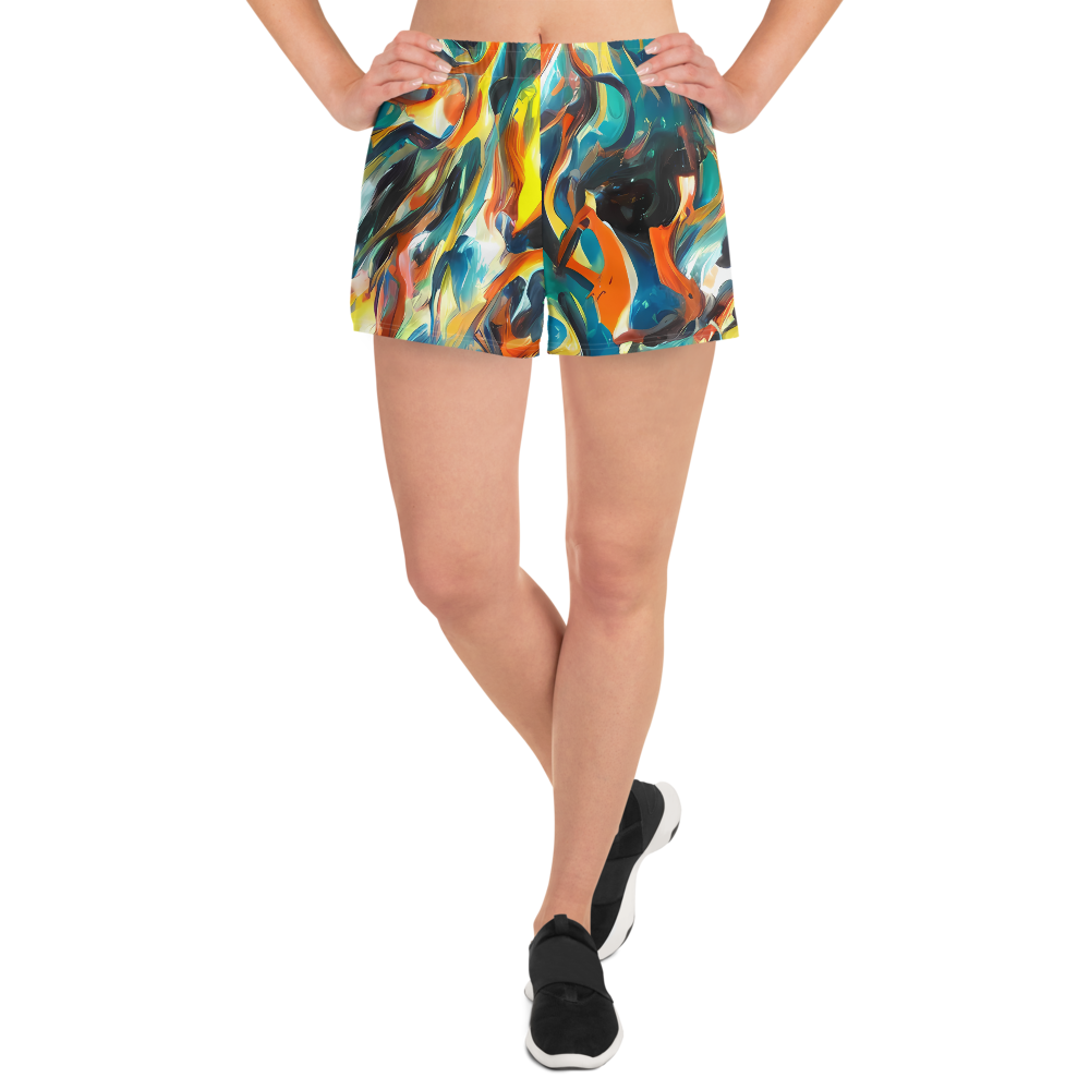 Women’s Athletic Shorts - Chromatic Vortex