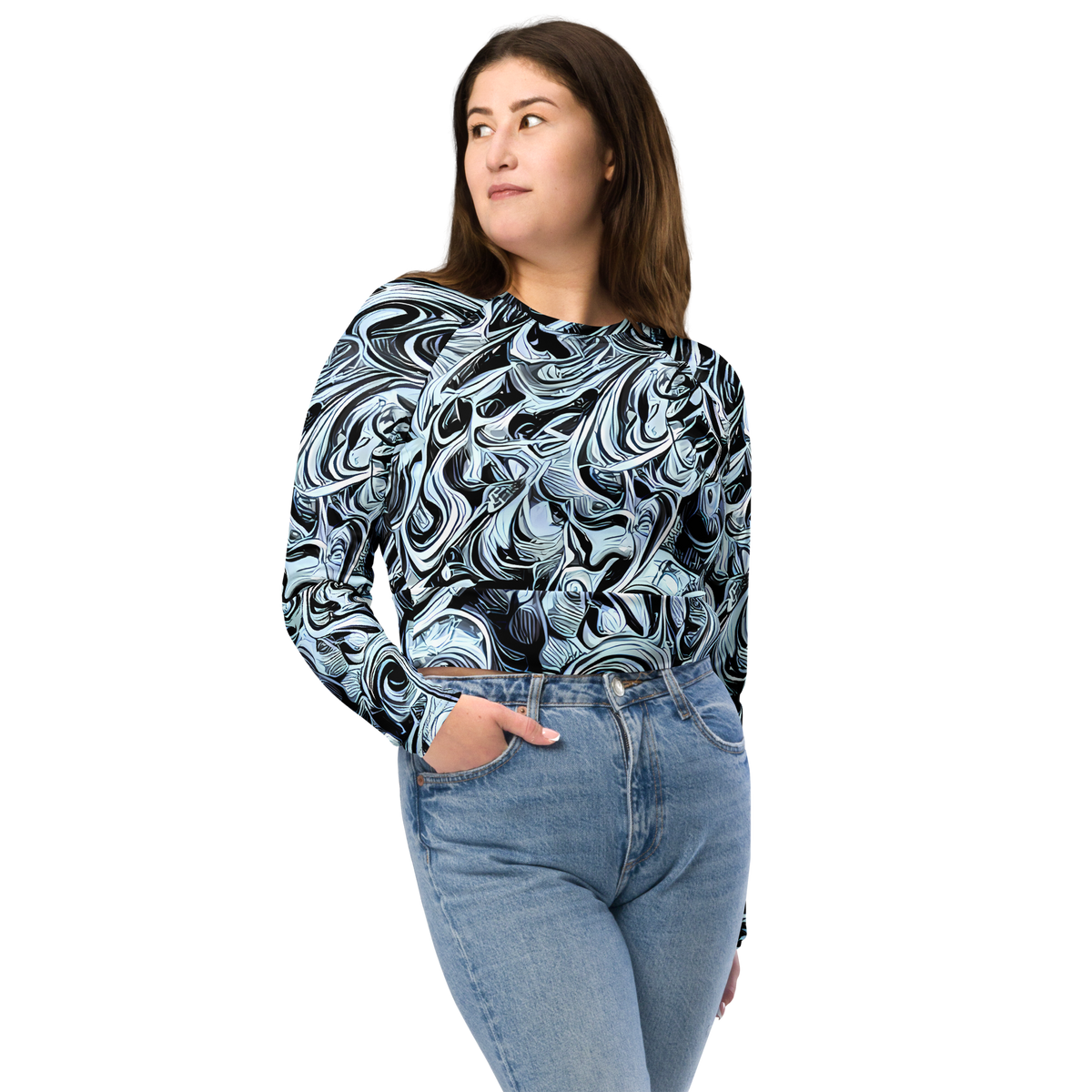 Long Sleeve Crop Top - Horkey's Nebula