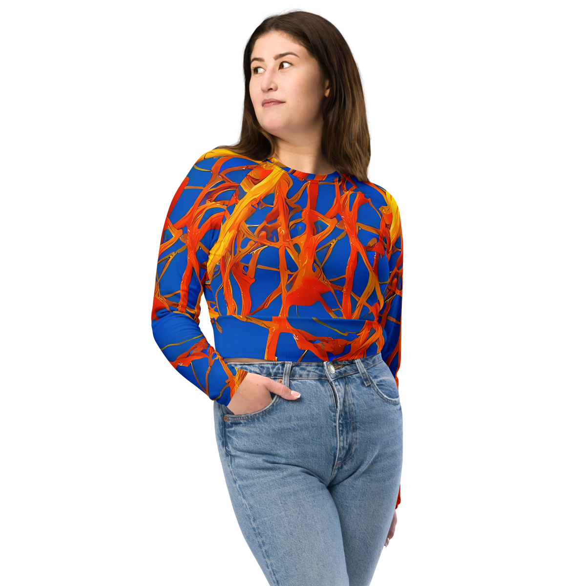 Long Sleeve Crop Top - Vivid Plexus