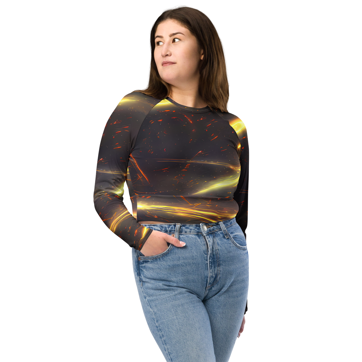 Long Sleeve Crop Top - Stellar Arcana