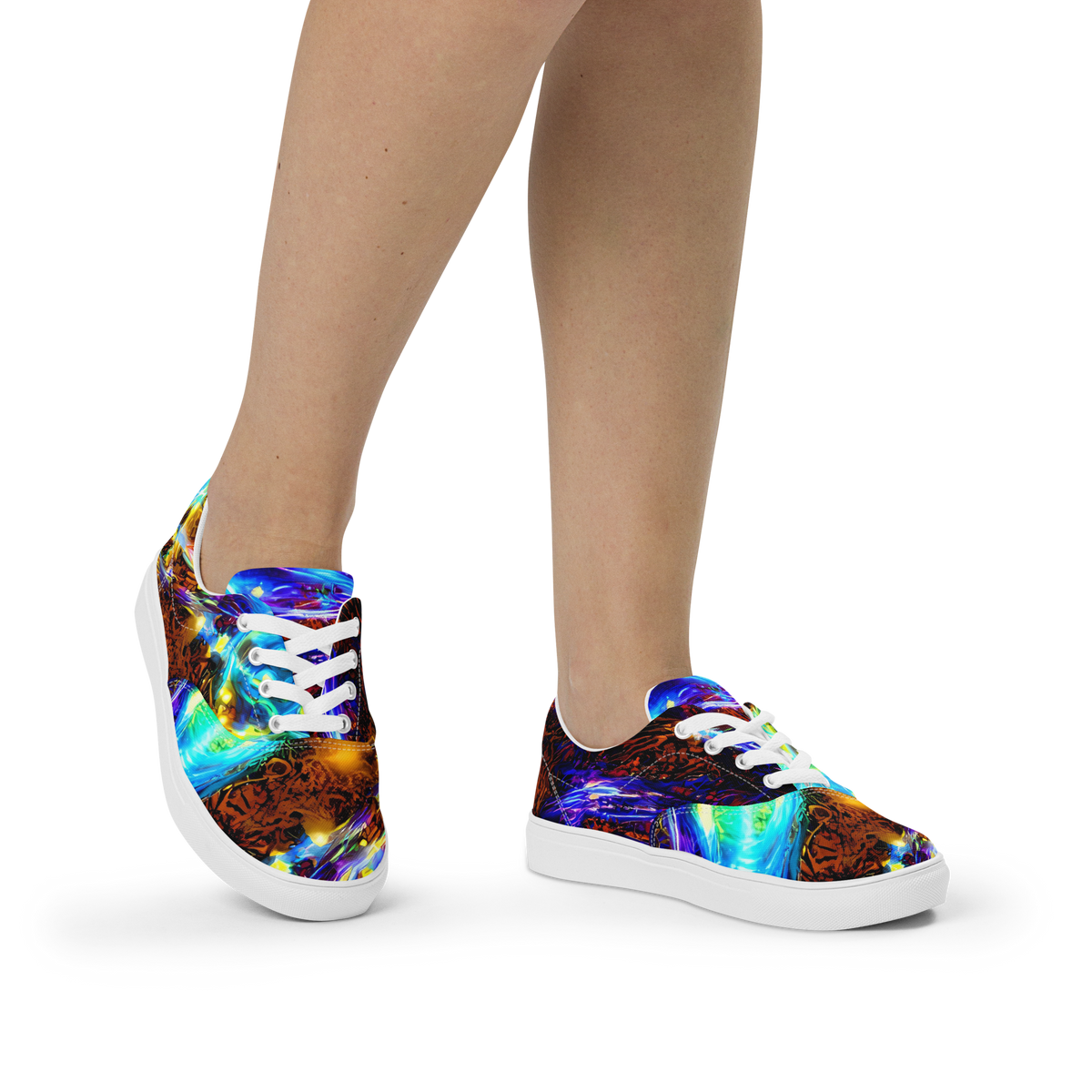 Women's Lace-Up Canvas Shoes - Neon Füssli