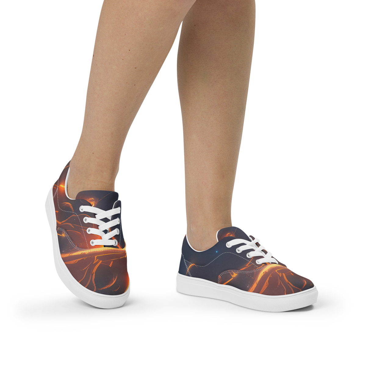 Women's Lace-Up Canvas Shoes - Inferno Spirals