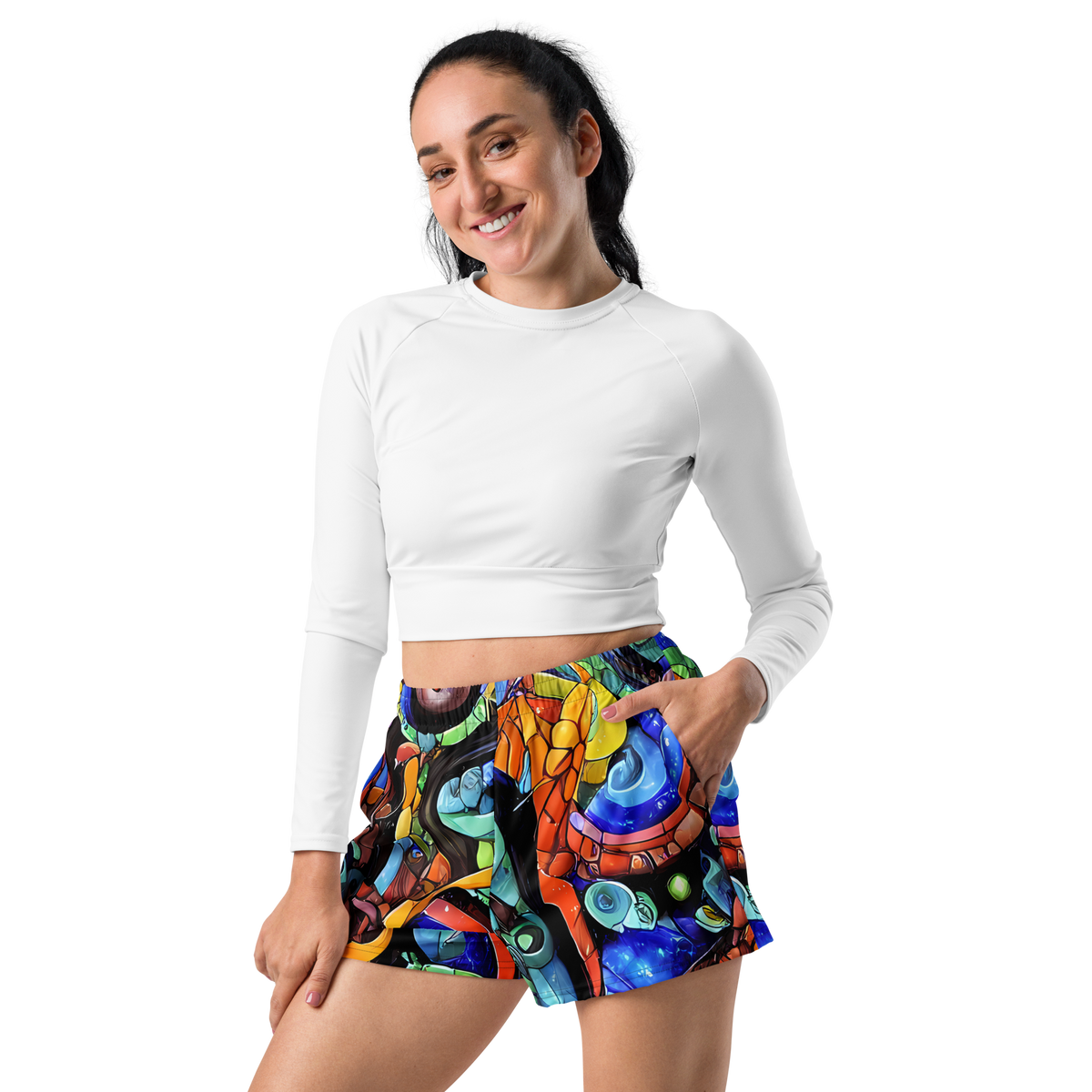 Women’s Athletic Shorts - Cascade Muralista