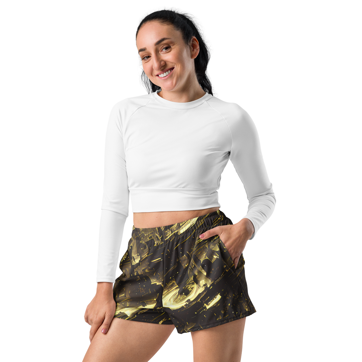 Women’s Athletic Shorts - Oceanic Echo