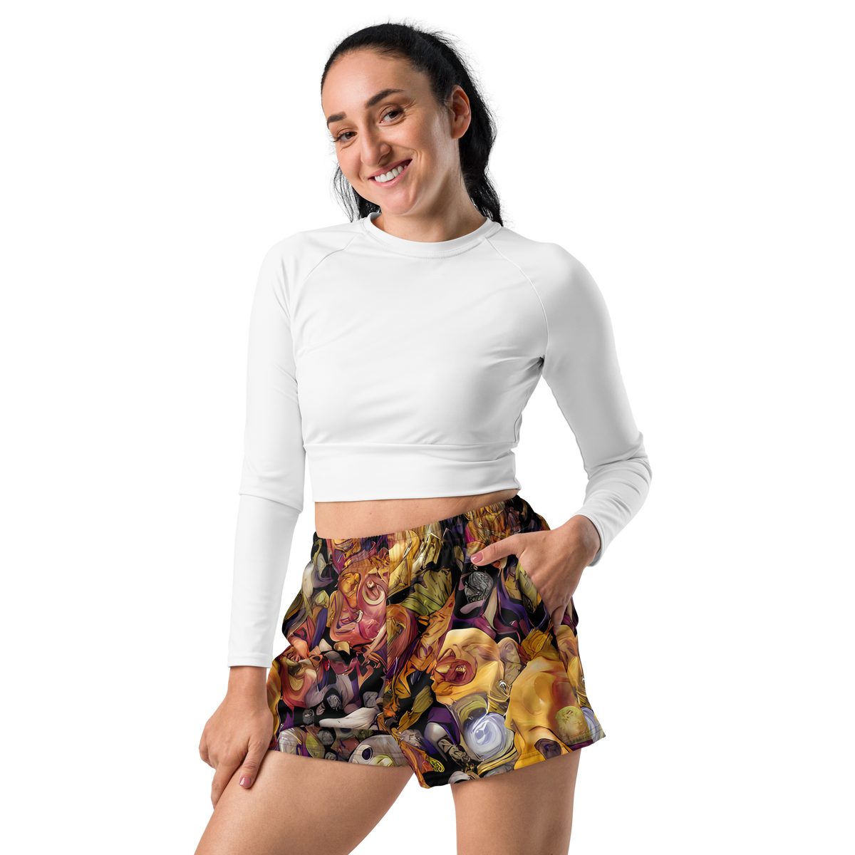 Women’s Athletic Shorts - Arcimboldo Abundance