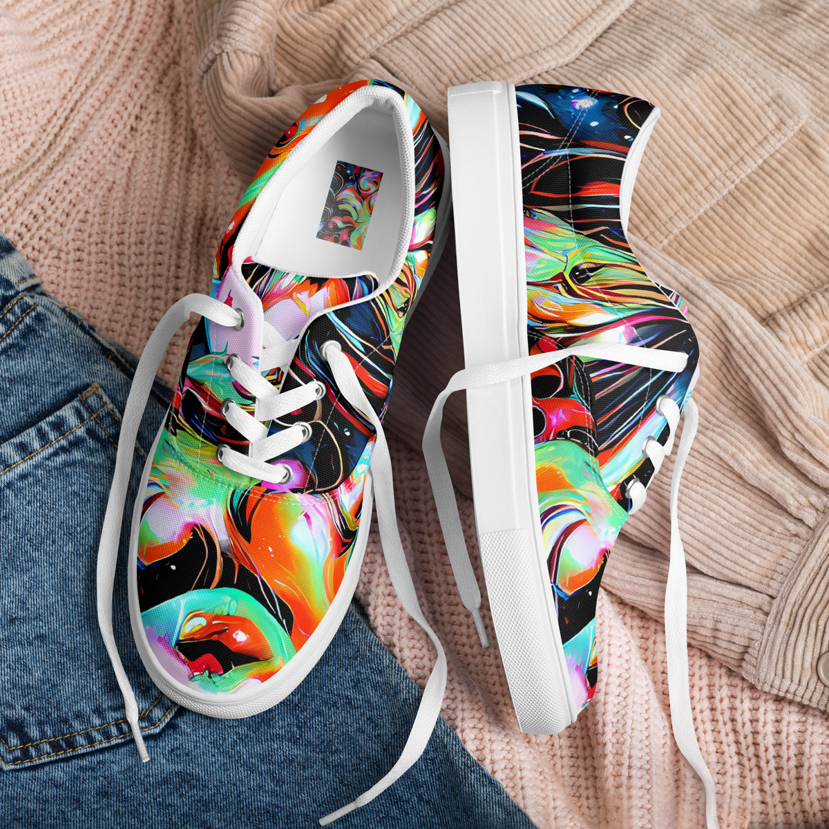 Women's Lace-Up Canvas Shoes - Viveros Vortex