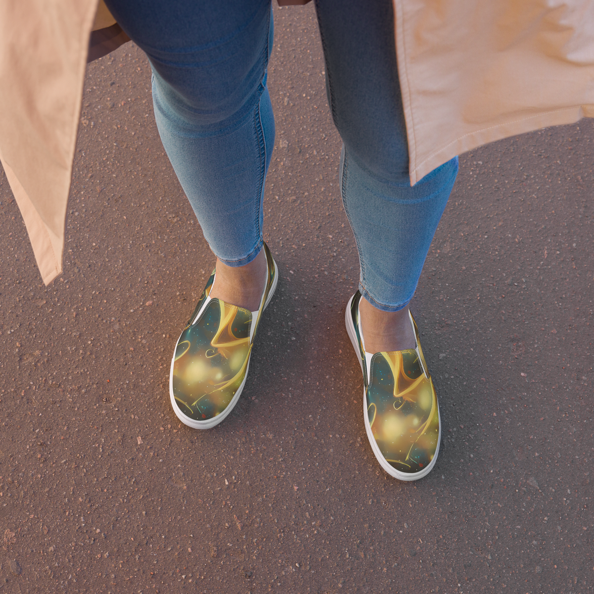 Women's Slip-On Canvas Shoes - Whispering Galaxies
