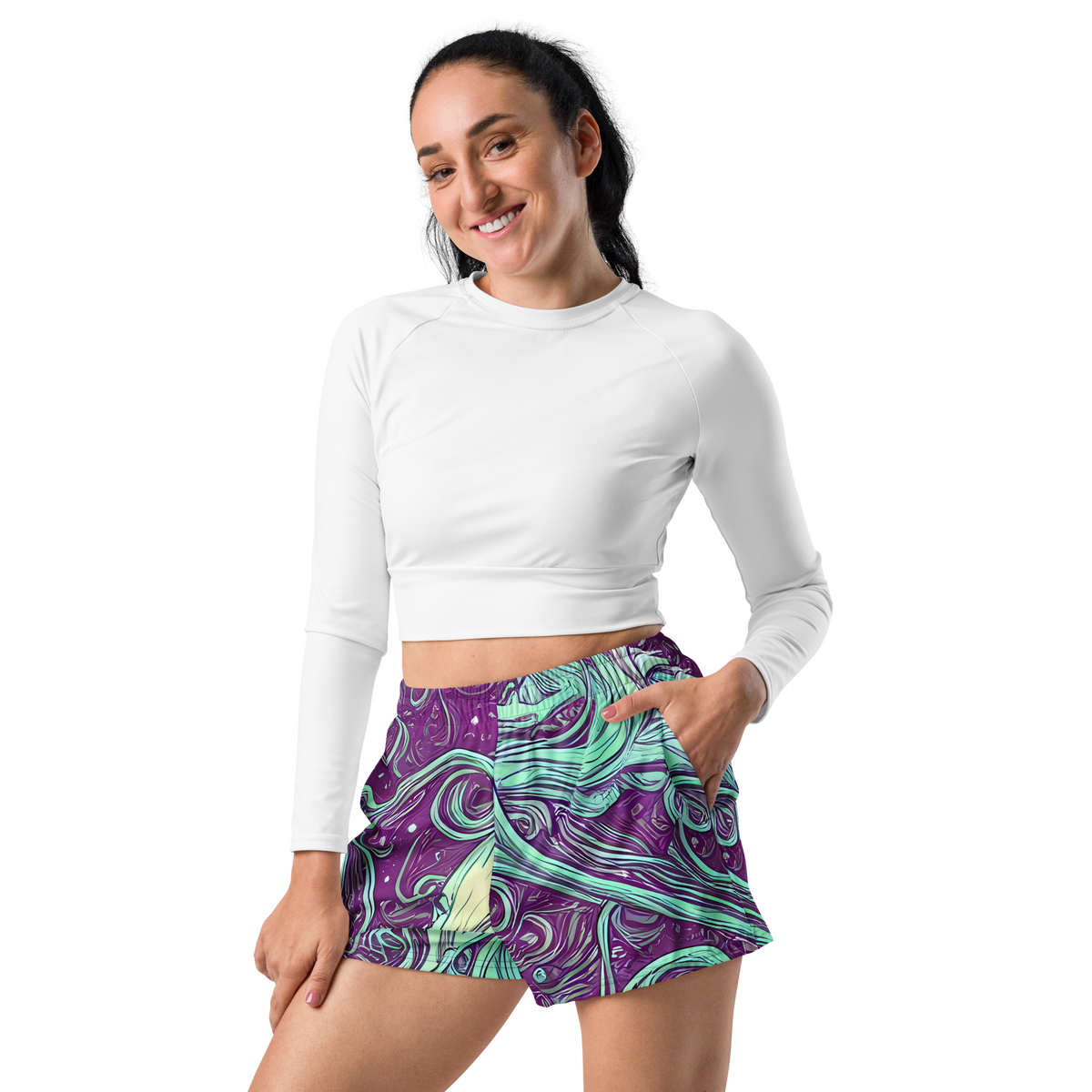 Women’s Athletic Shorts - Temple Swirls