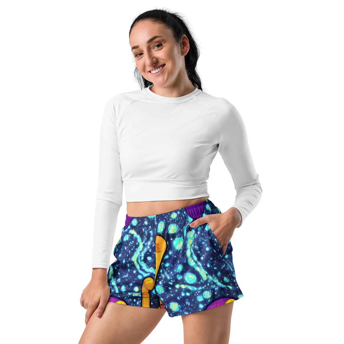 Women’s Athletic Shorts - Cosmic Siblings