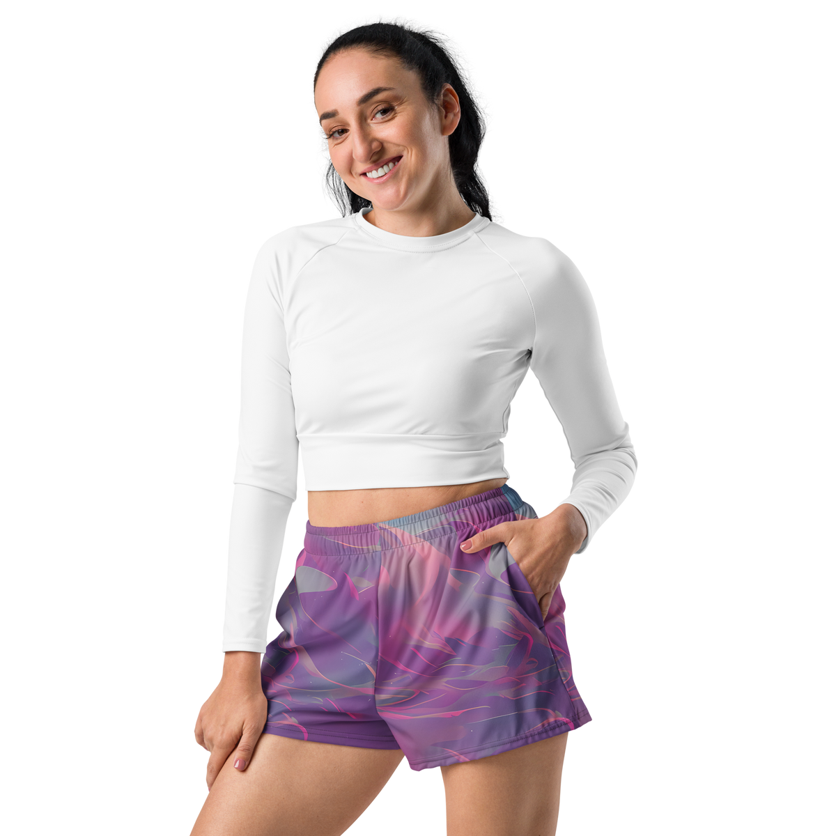 Women’s Athletic Shorts - Dreamscape Swirl