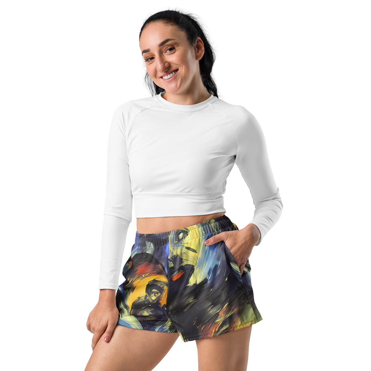 Women’s Athletic Shorts - Cosmic Visages