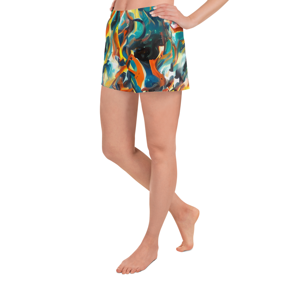 Women’s Athletic Shorts - Chromatic Vortex