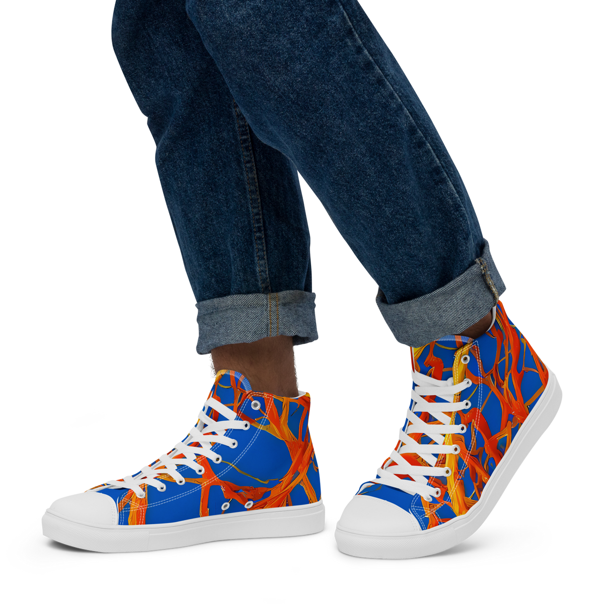 Men's High Top Canvas Shoes - Vivid Plexus