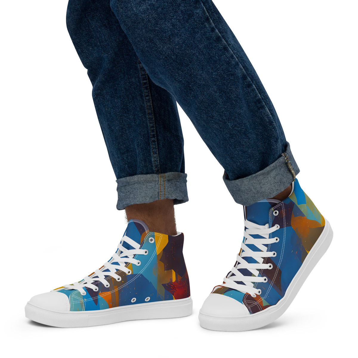 Men's High Top Canvas Shoes - Cubist Dusk