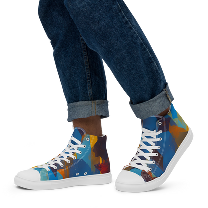 Men's High Top Canvas Shoes - Cubist Dusk