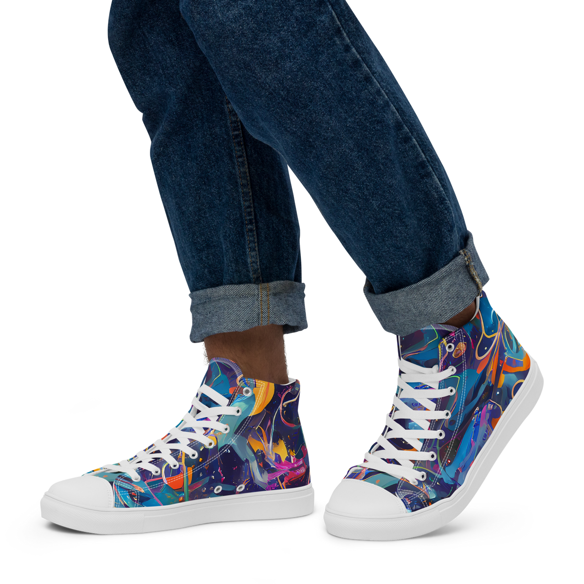 Men's High Top Canvas Shoes - Brown's Chaos