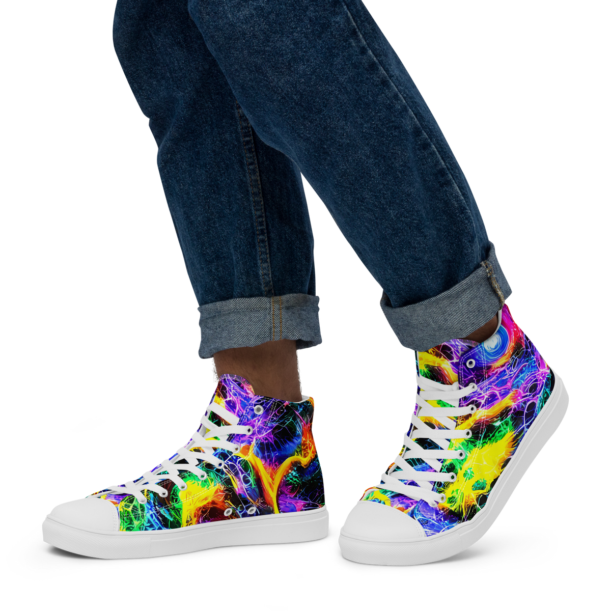 Men's High Top Canvas Shoes - Vivid Veil