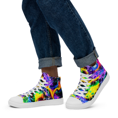 Men's High Top Canvas Shoes - Vivid Veil