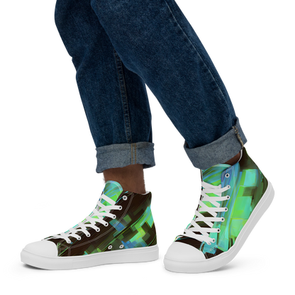 Men's High Top Canvas Shoes - Cyber Shard
