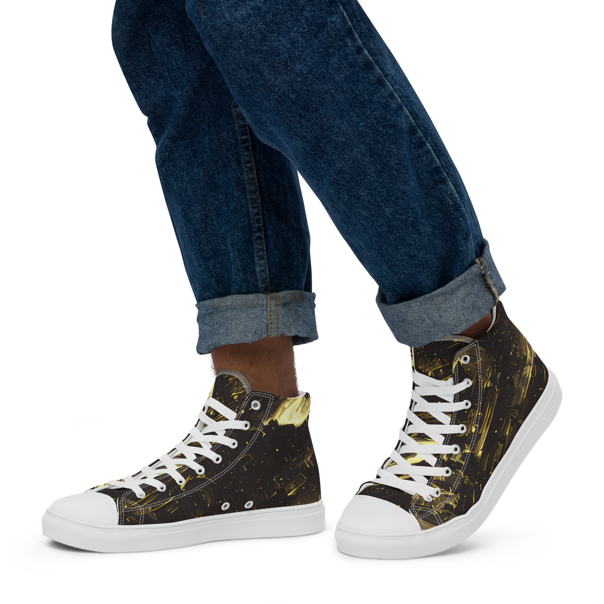 Men's High Top Canvas Shoes - Oceanic Echo