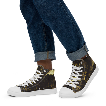 Men's High Top Canvas Shoes - Oceanic Echo