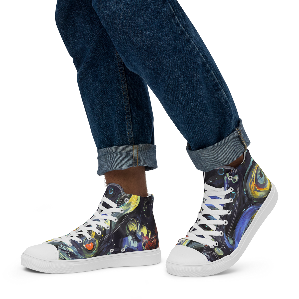 Men's High Top Canvas Shoes - Corinthian Swirl